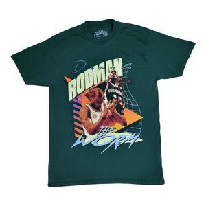 Dennis Rodman The Worm Shirt  Green Short Sleeve Men's Size Medium
